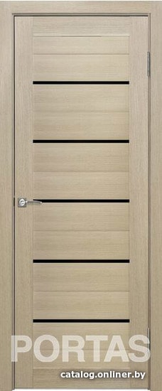

Межкомнатная дверь Portas S22 90x200 (лиственница крем, стекло lacobel черный лак)