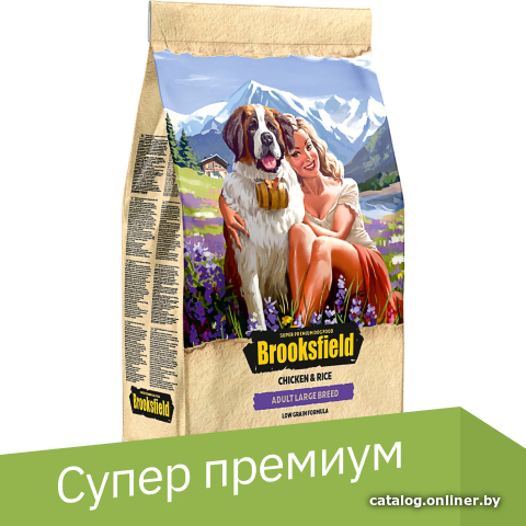 

Сухой корм для собак Brooksfield Adult Large Breed курица/рис 12 кг