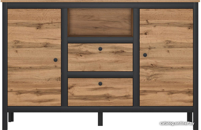 

Комод BRW Loft KOM2D2S/150 (дуб вотан/черный матовый)