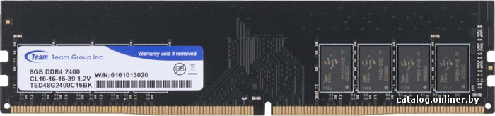 

Оперативная память Team Elite 8GB DDR4 PC4-19200 [TED48G2400C1601]