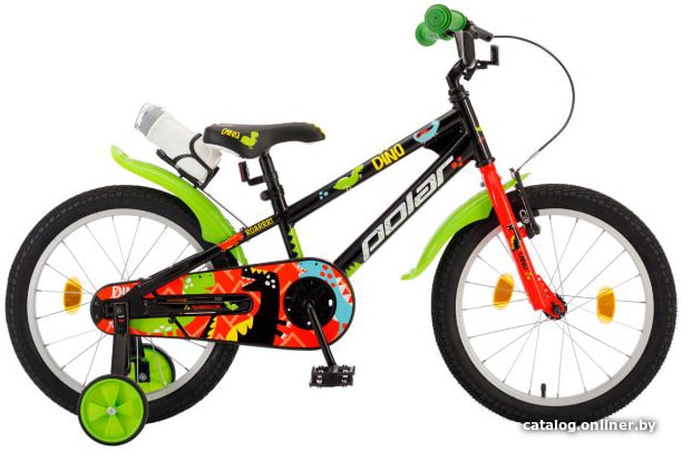 

Детский велосипед Polar Junior 18 2021 (дино черный)