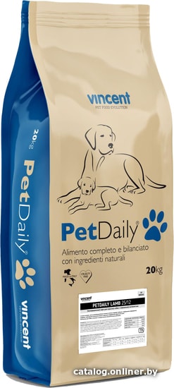 

Сухой корм для собак Vincent PetDaily Adult Lamb 25/12 20 кг