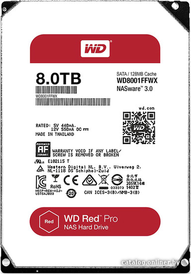 

Жесткий диск WD Red Pro 8TB [WD8001FFWX]