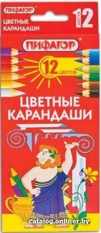 

Набор цветных карандашей Пифагор 180296 (12 шт)