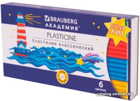 

Пластилин BRAUBERG Академия Хит 106440 (6 цв)