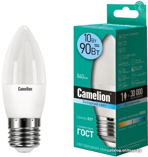 

Светодиодная лампочка Camelion LED10-C35 10 Вт 4500 К