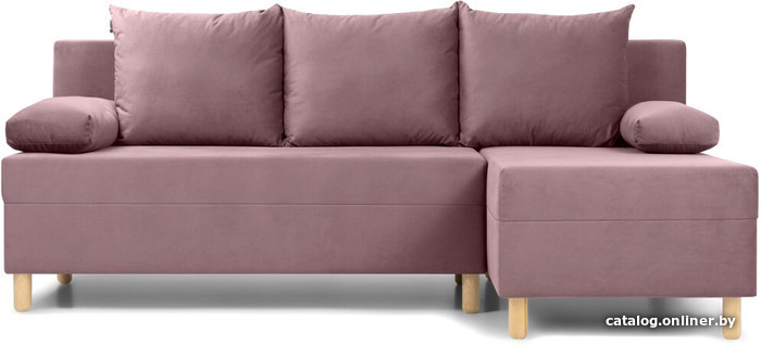 

Угловой диван Divan Амрано Velvet Pink 169363 (велюр, розовый)