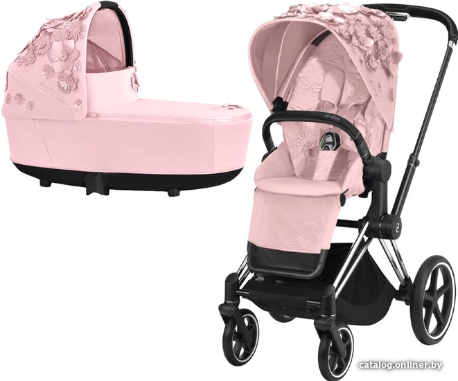 

Универсальная коляска Cybex Priam (2 в 1, simply flowers pale blush, шасси chrome/black)