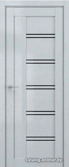 

Межкомнатная дверь Юркас Deform V5 80x200 (грей вуд/стекло lacobel черный лак)