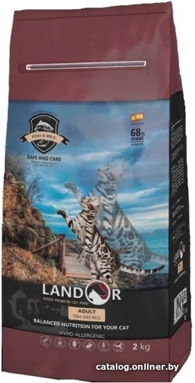 

Сухой корм для кошек Landor Adult Fish with Rice 2 кг