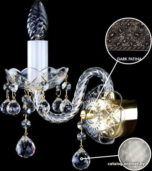 

Бра ArtGlass Mirka I. Full Cut White Dark Patina Ce