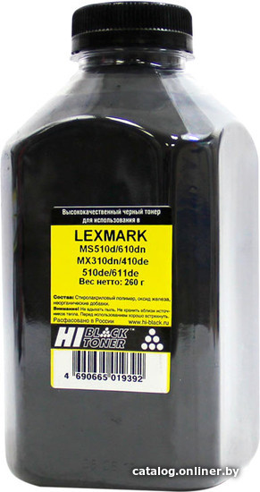 

Тонер Hi-Black для Lexmark MS510d/610dn MX310dn/410de/510de/611de 260 г
