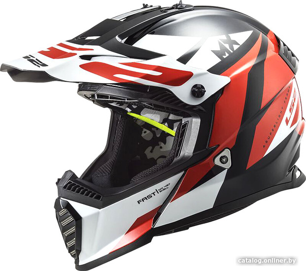 

Мотошлем LS2 MX1299 Fast Evo Strike (L, черный/белый/красный)