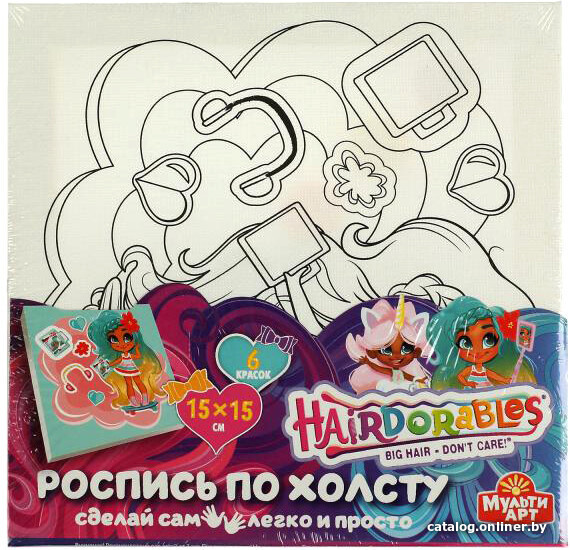 

Набор для рисования MultiArt Hairdorable. Роспись по холсту 100CANV15X15-HD1