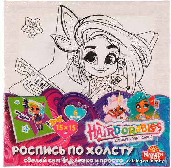 

Набор для рисования MultiArt Hairdorable. Роспись по холсту 100CANV15X15-HD