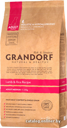 

Сухой корм для собак Grandorf Lamb & Rice Medium 1 кг