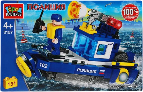 

Конструктор Город мастеров Полиция 3157-KK Водная полиция: Катер