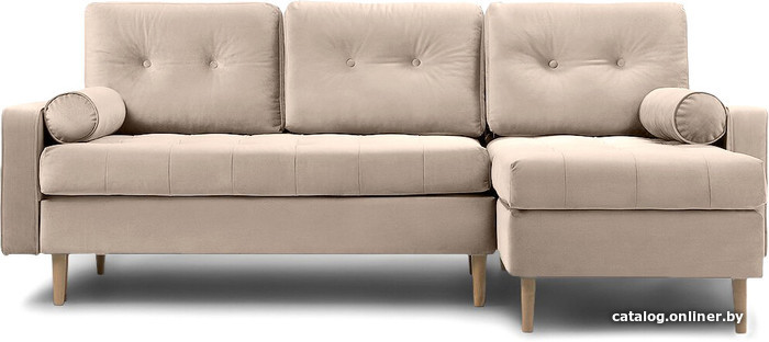 

Угловой диван Divan Ситено Velvet Light 122084 (велюр, бежевый)
