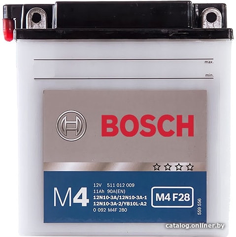 

Мотоциклетный аккумулятор Bosch M4 12N10-3A/12N10-3A-1 12N10-3A-2/YB10L 511 012 009 (11 А·ч)