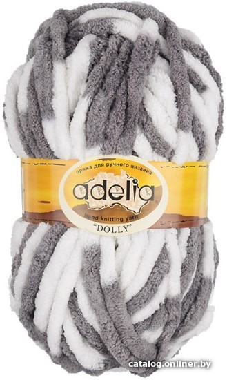 

Набор для вязания Adelia Dolly 100 г 40 м (белый/серый, 2 мотка)