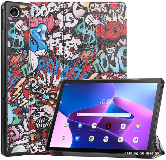 

Чехол для планшета JFK Smart Case для Lenovo Tab M10 Plus 3rd Gen TB-125F/TB-128F (граффити)