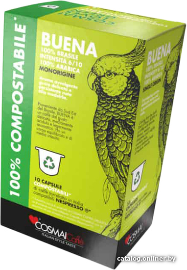 

Кофе в капсулах Cosmai Caffe Single Line Buena Brasile Nespresso 10 шт