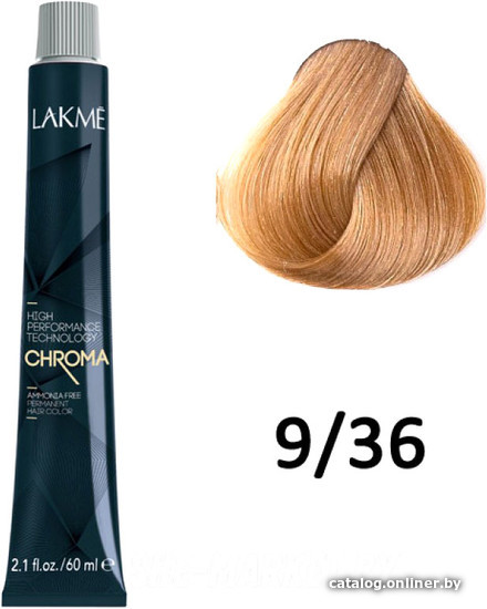 

Крем-краска для волос Lakme Chroma 9/36 Светлый блондин золотисто-коричневый 60мл