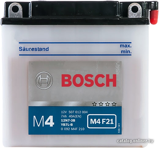 

Мотоциклетный аккумулятор Bosch M4 12N7-3B/YB7L-B 507 012 004 (7 А·ч)