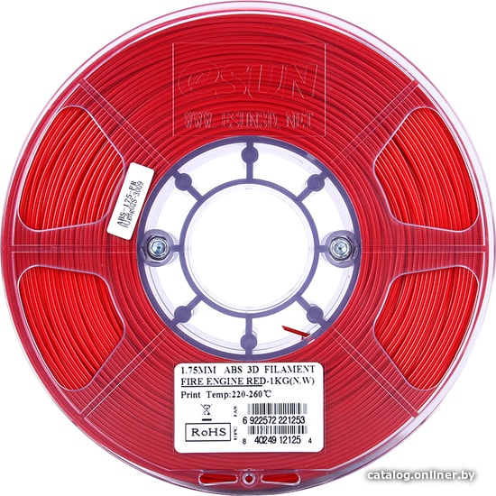 

Пластик eSUN ABS 1.75 мм 1000 г (сигнальный красный)