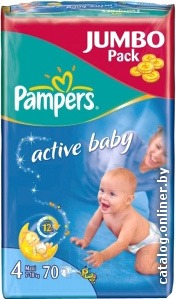 

Подгузники Pampers Active Baby 4 Maxi Jumbo Pack (70 шт)