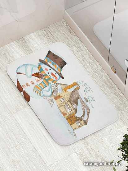 

Коврик для ванной JoyArty Снеговик и дом bath_5756