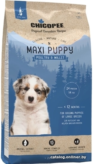 

Сухой корм для собак Chicopee CNL Maxi Puppy Poultry & Millet 2 кг