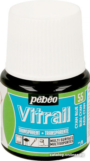 

Краска для стекла и керамики PEBEO Vitrail 050-055 (45 мл, циан синий)