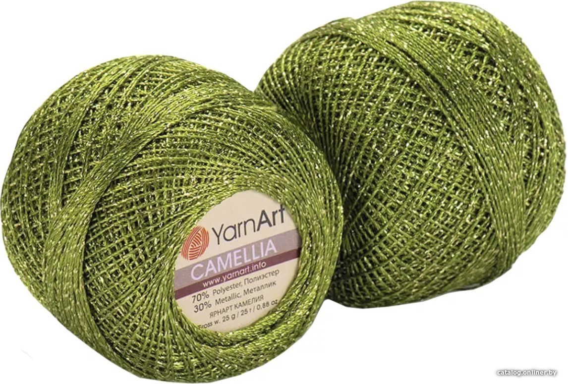 

Пряжа для вязания Yarnart Камеллия 20г 190м 420 (10шт, зеленый)