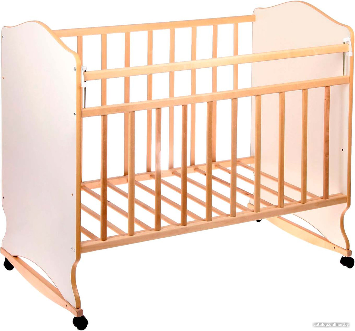 

Классическая детская кроватка VDK Морозко колесо-качалка (белый/береза)