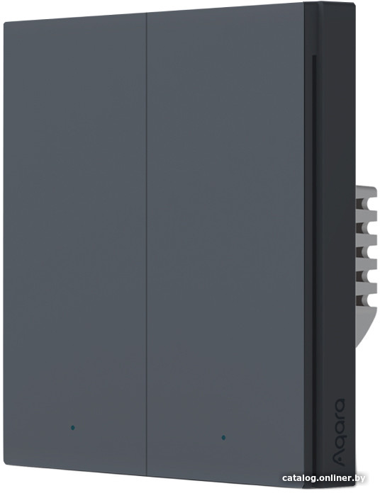 

Выключатель Aqara Smart Wall Switch H1 двухклавишный c нейтралью (графит)