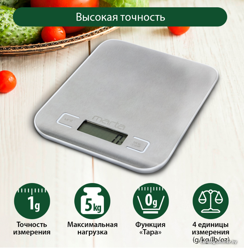 

Кухонные весы Marta MT-1646 (белый жемчуг)