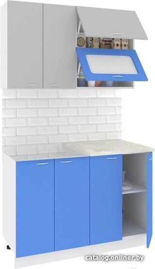 

Готовая кухня Кортекс-мебель Корнелия Мара 1.2м (серый/синий/королевский опал)
