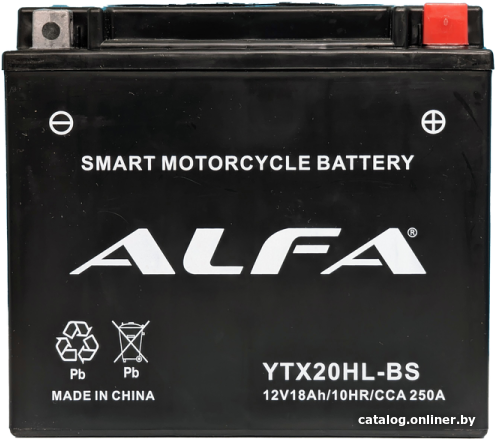

Мотоциклетный аккумулятор ALFA YTX20HL-BS (18 А·ч)