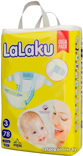 

Подгузники LaLaKu Diapers Giga Pack Midi (78 шт)