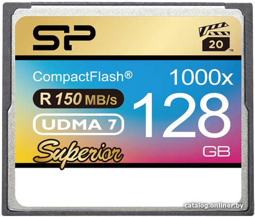 

Карта памяти Silicon-Power Superior CF 1000X SP128GBCFC1K0V10 128Gb