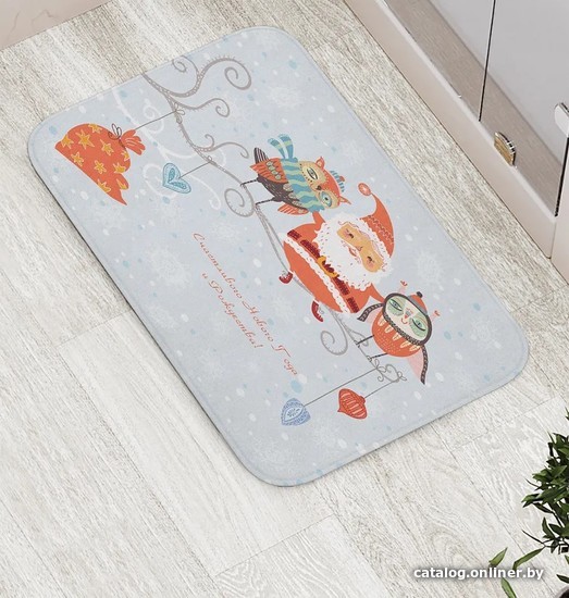 

Коврик для ванной JoyArty Дед Мороз и совы bath_78081