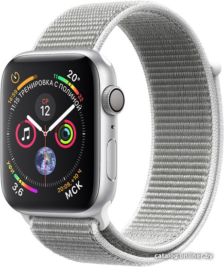 

Умные часы Apple Watch Series 4 40 мм (алюминий серебристый/нейлон белая ракушка)