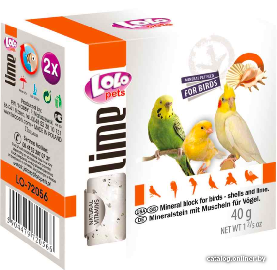 

Добавка для птиц Lolo Pets Мел с ракушками LO-72056 40 г