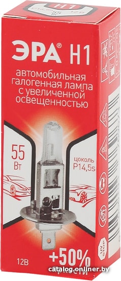 

Галогенная лампа ЭРА H1 12V 55W +50% 1шт