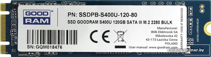 

SSD GOODRAM S400U 120GB SSDPB-S400U-120-80