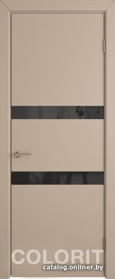 

Межкомнатная дверь Юркас Colorit К6 ДО 90x200 (латте эмаль, стекло lacobel черный лак)