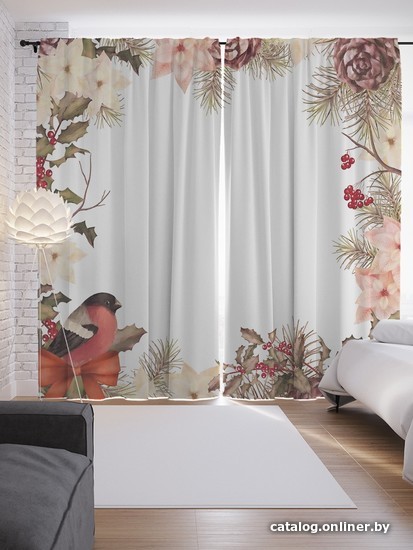

Комплект штор JoyArty Цветы и ягоды в украшениях 1.45x2.65 м p_53686_145x265 (2 шт)
