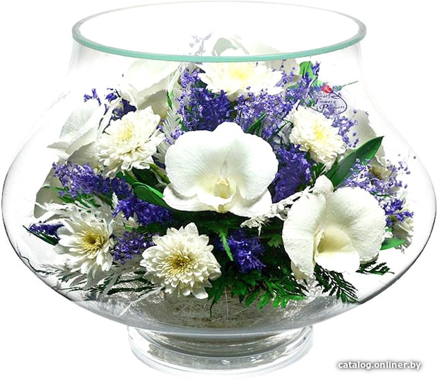 

Цветы, букеты Natural Flower Products Композиция из белых орхидей и белых хризантем SST2