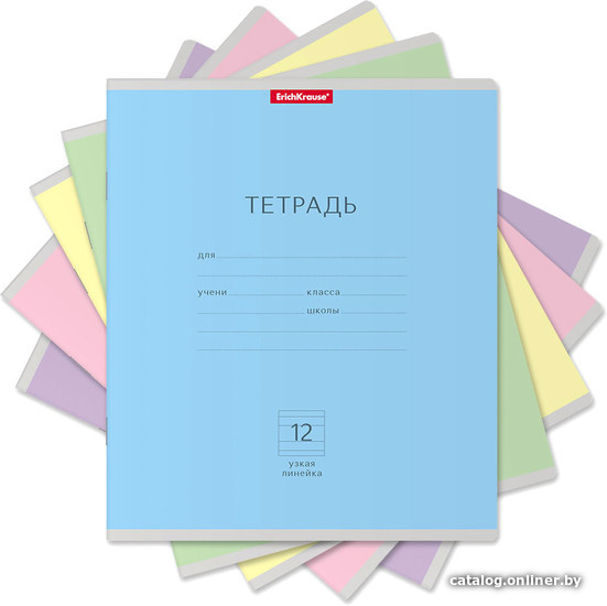 

Школьная тетрадь Erich Krause Классика ассорти 12 л узкая линейка 35204